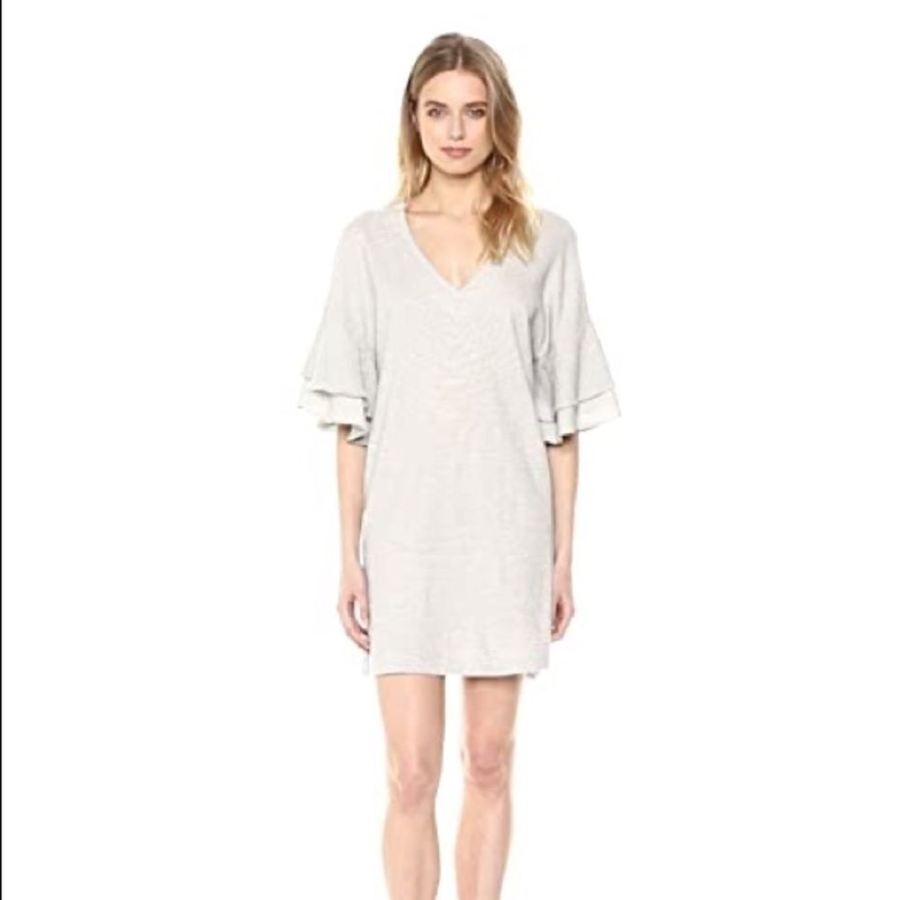 Lucky Brand Ruffle Sleeve Striped Mini Dress S - Picture 2 of 9